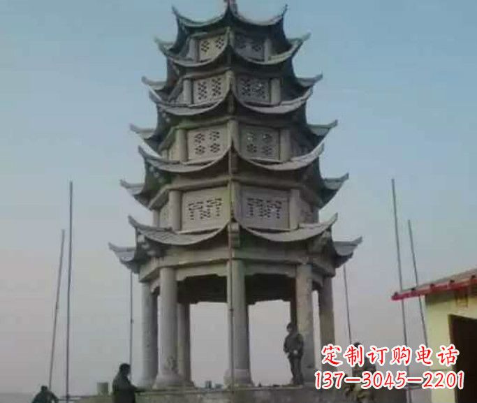 泰州多层八角凉亭石雕