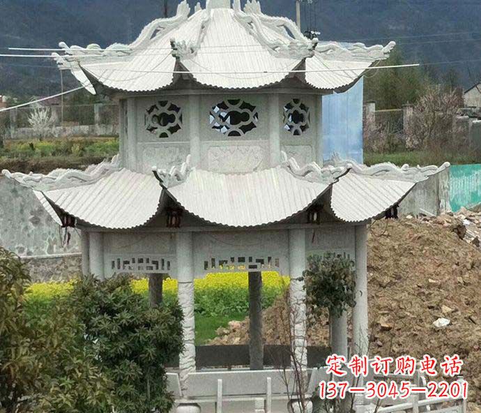 泰州多层仿古凉亭石雕 (2)