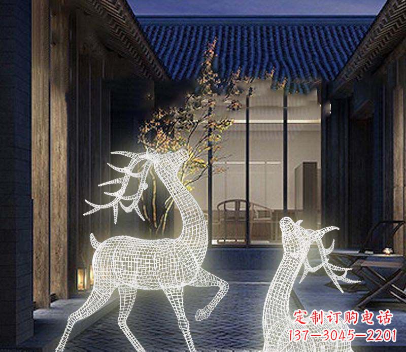 泰州发光精致梅花鹿雕塑