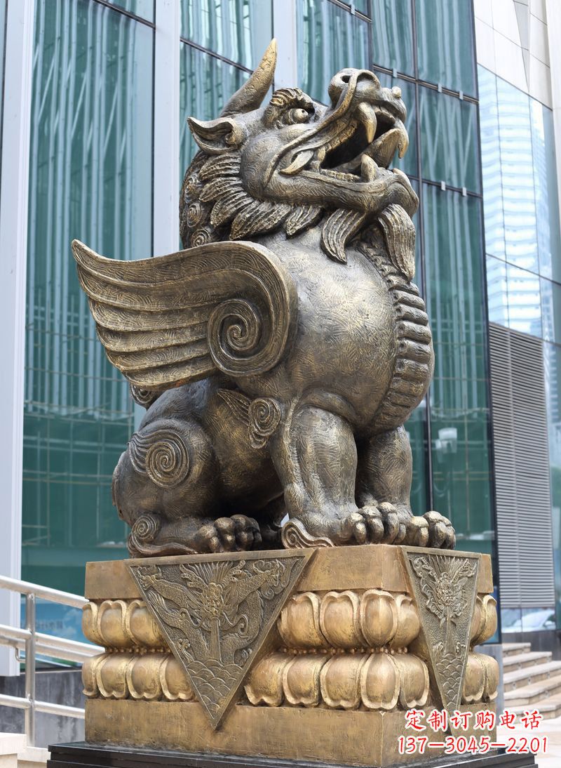 泰州精美独角兽铜雕