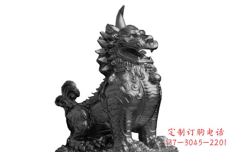 泰州独角兽铜雕塑,精美细腻传统工艺