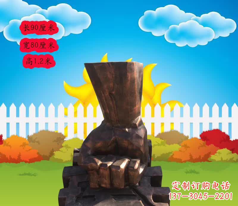 泰州精美铜拳头雕塑