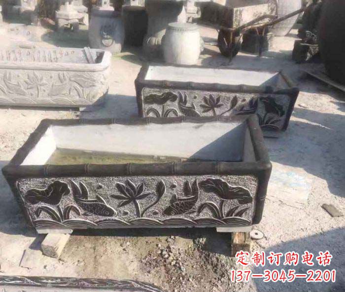 泰州精美仿古石水缸雕塑