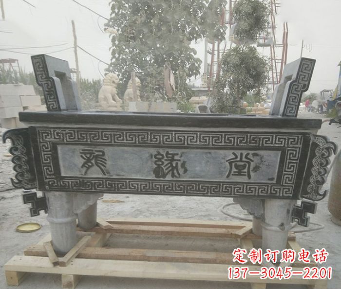 泰州方形四足香炉石雕艺术品