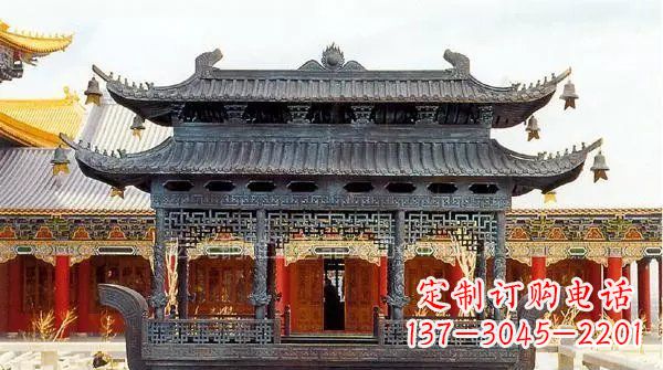 泰州方形寺庙香炉铜雕塑