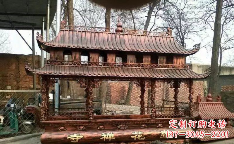 泰州方形寺庙香炉铜雕