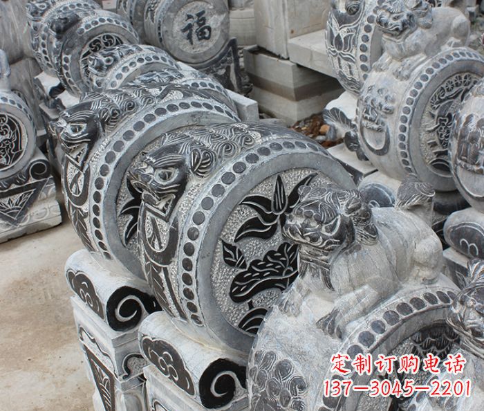 泰州仿古抱鼓石招财石门墩 (2)