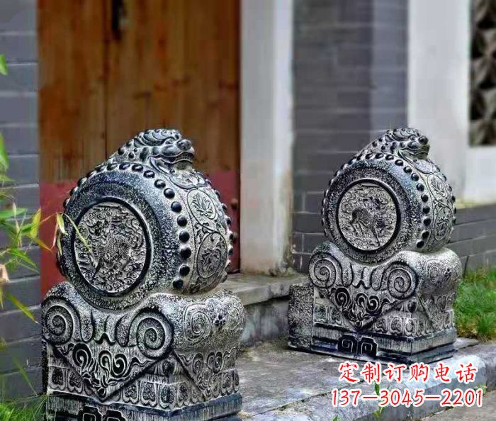 泰州精美仿古抱鼓石门墩雕塑