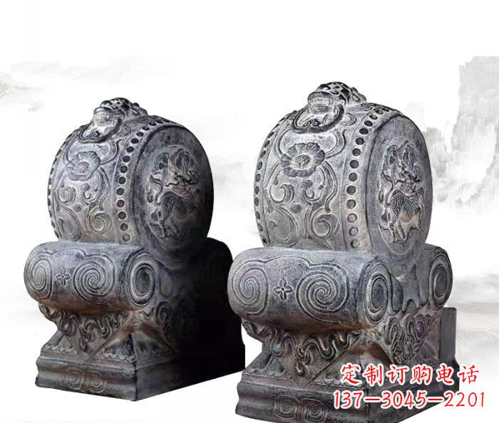 泰州仿古抱鼓石门墩雕塑