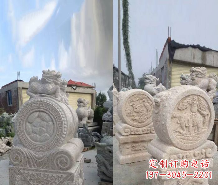 泰州仿古抱鼓石门墩雕塑