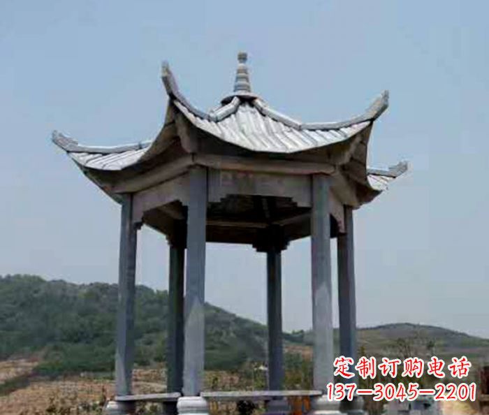 泰州仿古六角凉亭石雕 (5)