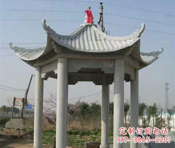 泰州仿古六角凉亭石雕 (9)