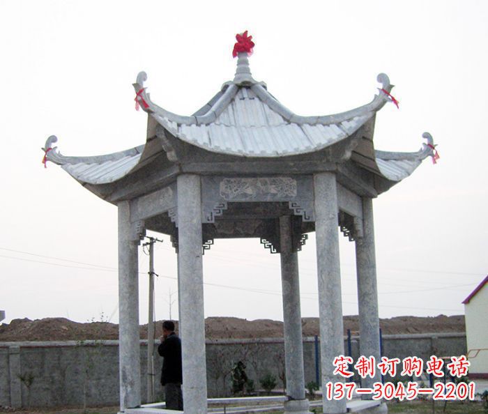 泰州仿古六角石雕凉亭
