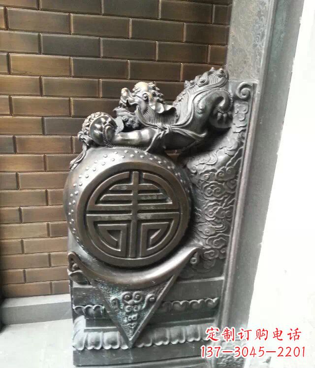 泰州精美仿古门墩铜雕