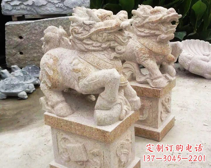 泰州仿古麒麟门口镇宅石雕