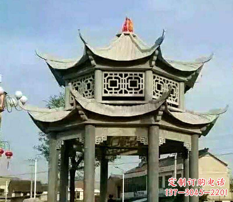 泰州仿古石凉亭石雕 (2)