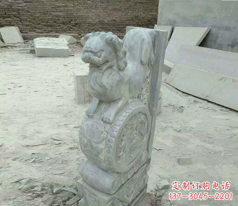 泰州仿古石门墩招财抱鼓石石雕