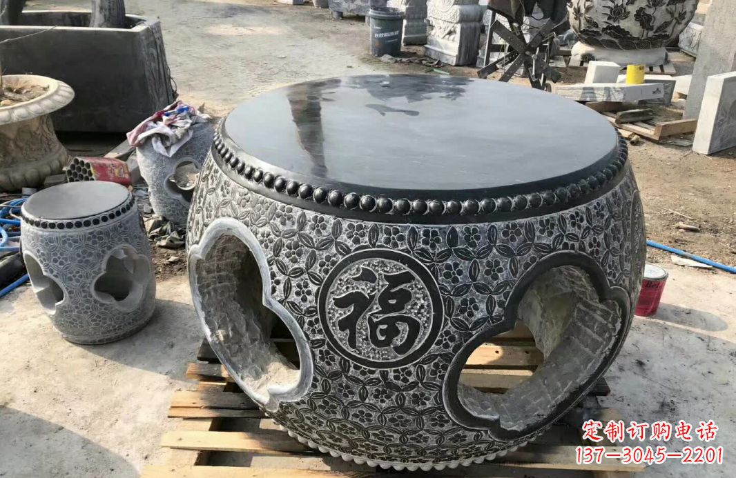 泰州中领雕塑 | 精美仿古石桌凳雕塑