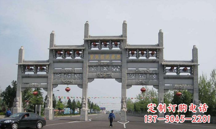 泰州精美仿古石雕牌坊雕塑