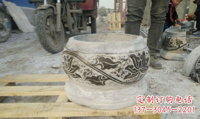 泰州仿古圆形水缸石雕塑
