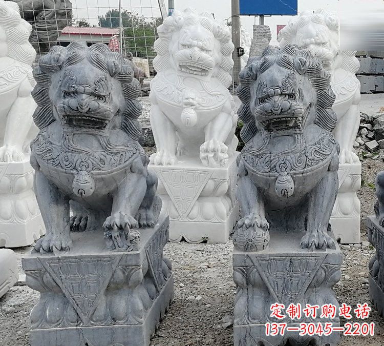 泰州仿古青石狮子塑像