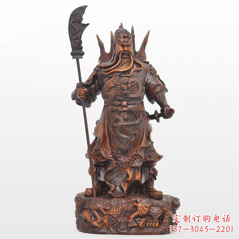 泰州精美关公铜雕像,古朴高雅