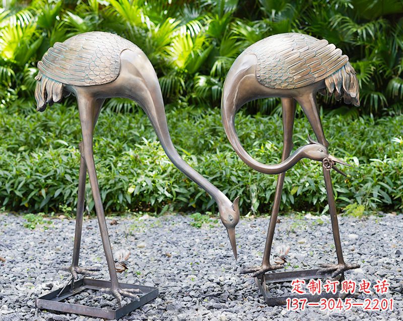 泰州传统文化铸造仙鹤雕塑