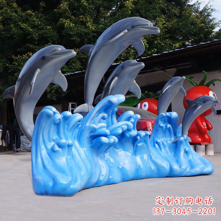 泰州艺术精美的海豚玻璃钢雕塑