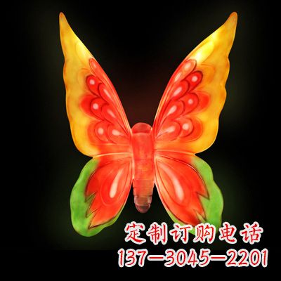 泰州艺术雕塑大号黄色发光蝴蝶