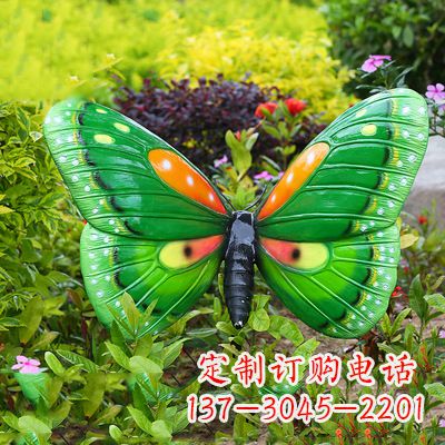 泰州精致魅力的绿色蝴蝶雕塑