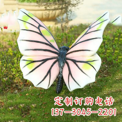 泰州仿真蝴蝶_浅粉白色款80x76x40