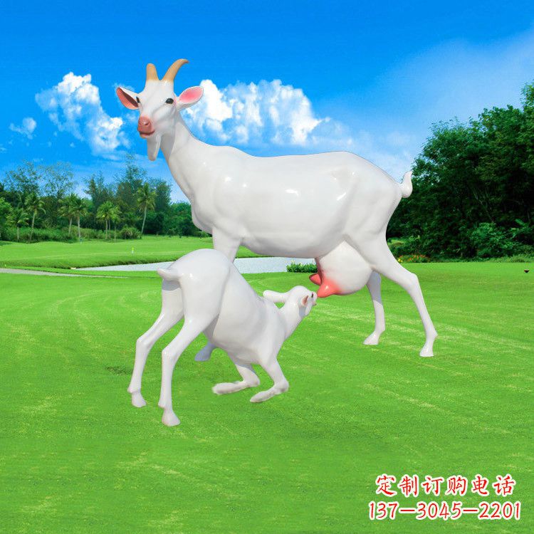 泰州精美仿真羊羔羊跪乳雕塑