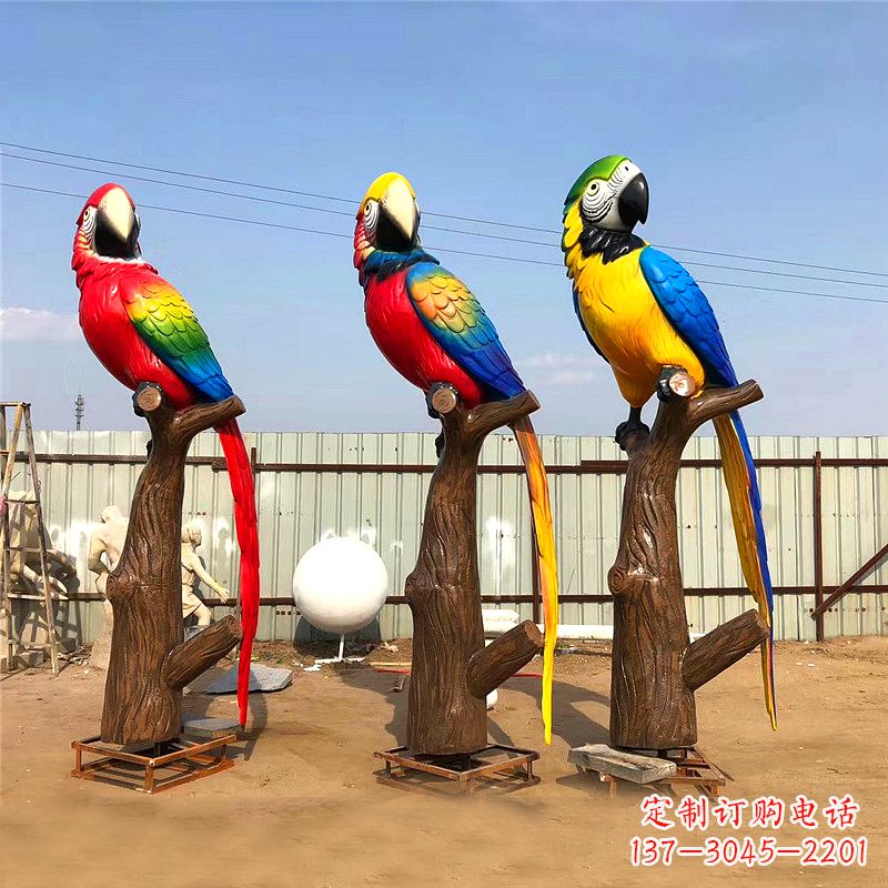 泰州玻璃钢鹦鹉雕塑