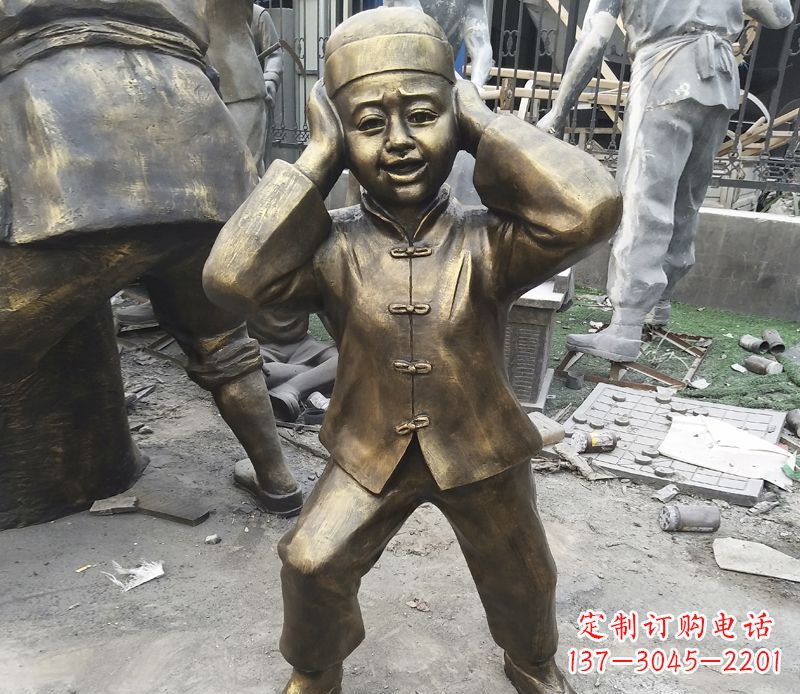 泰州儿童放鞭炮铜雕