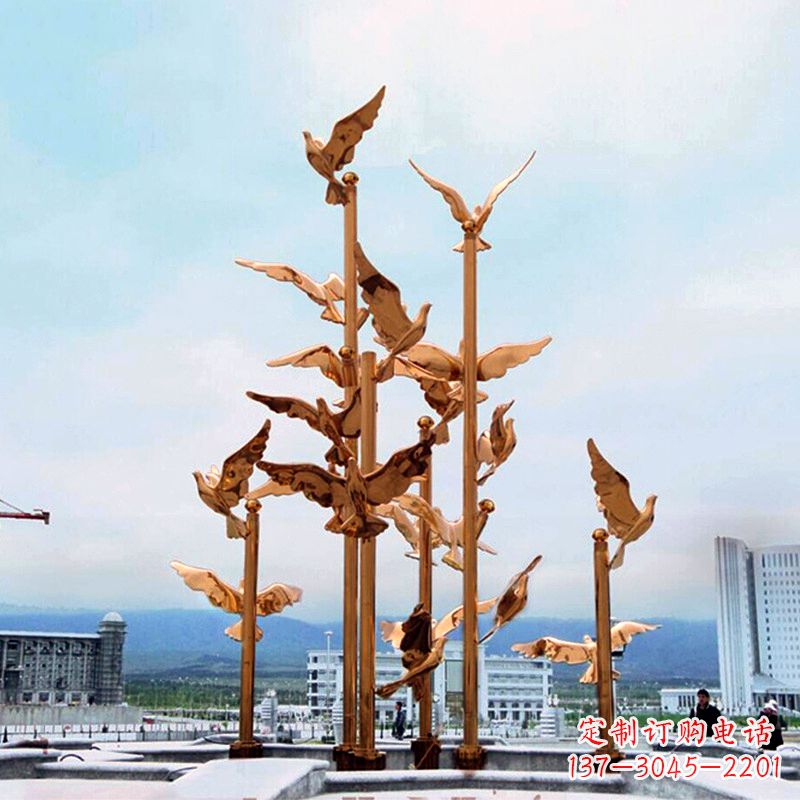 泰州中领雕塑传承祥和和平的和平鸽雕塑
