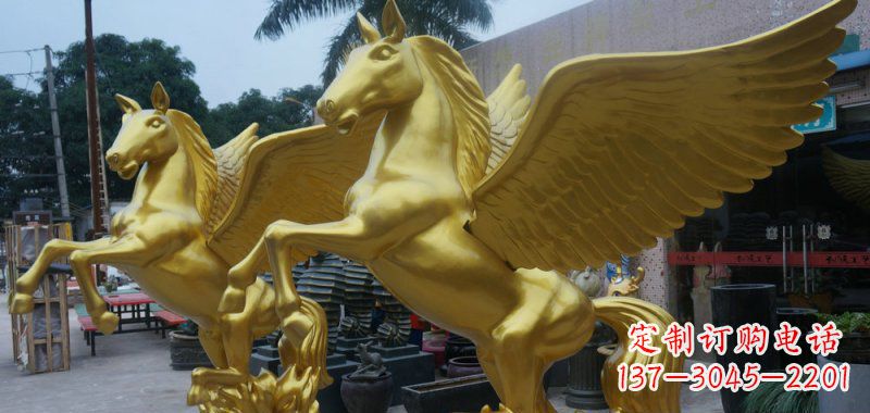 泰州飞马玻璃钢仿铜动物雕塑