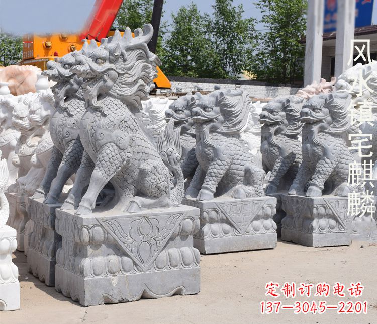 泰州精雕细琢的麒麟石雕