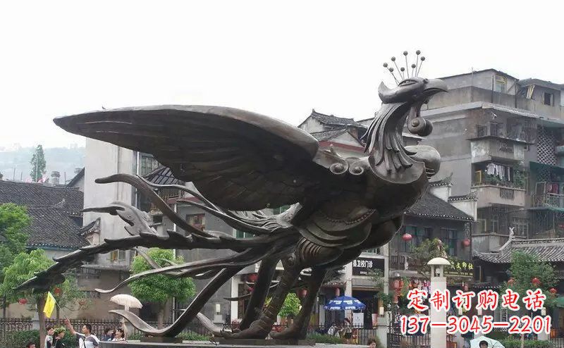 泰州精美铜凤凰雕塑