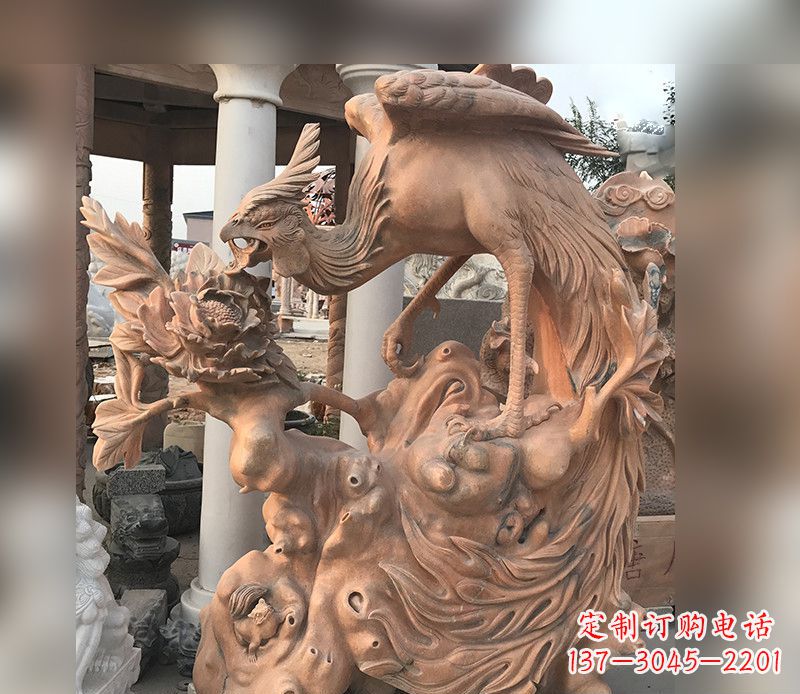泰州凤凰牡丹石雕