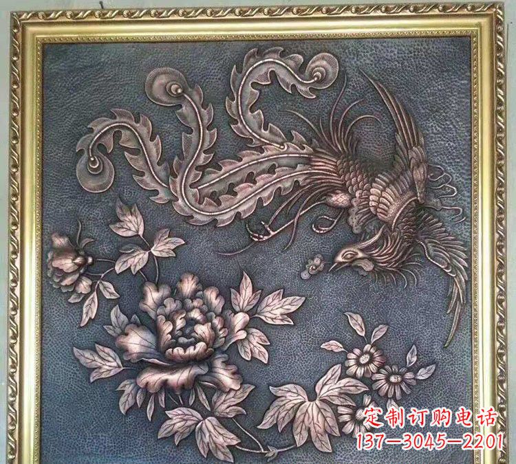 泰州凤凰牡丹铜浮雕