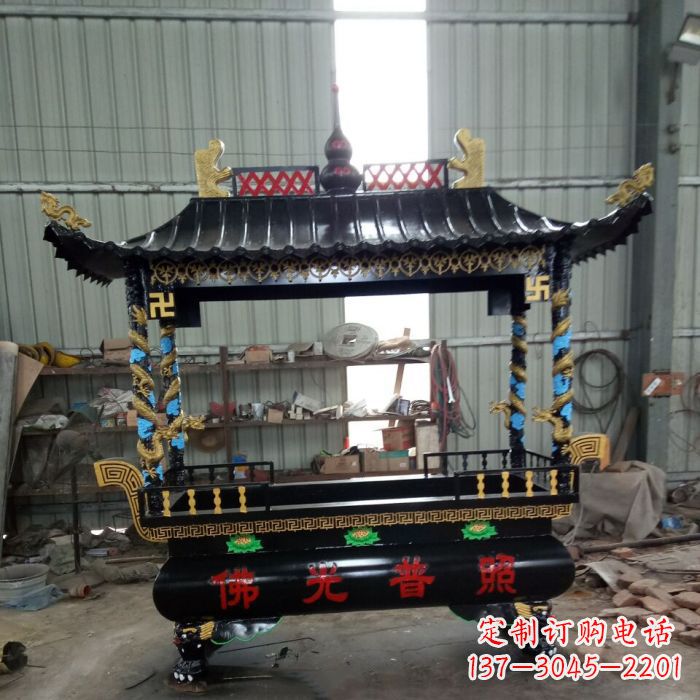 泰州精美绝伦的浮雕龙纹铜香炉雕塑