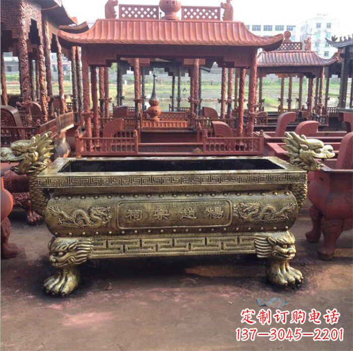 泰州精美麒麟雕塑——浮雕铜香炉