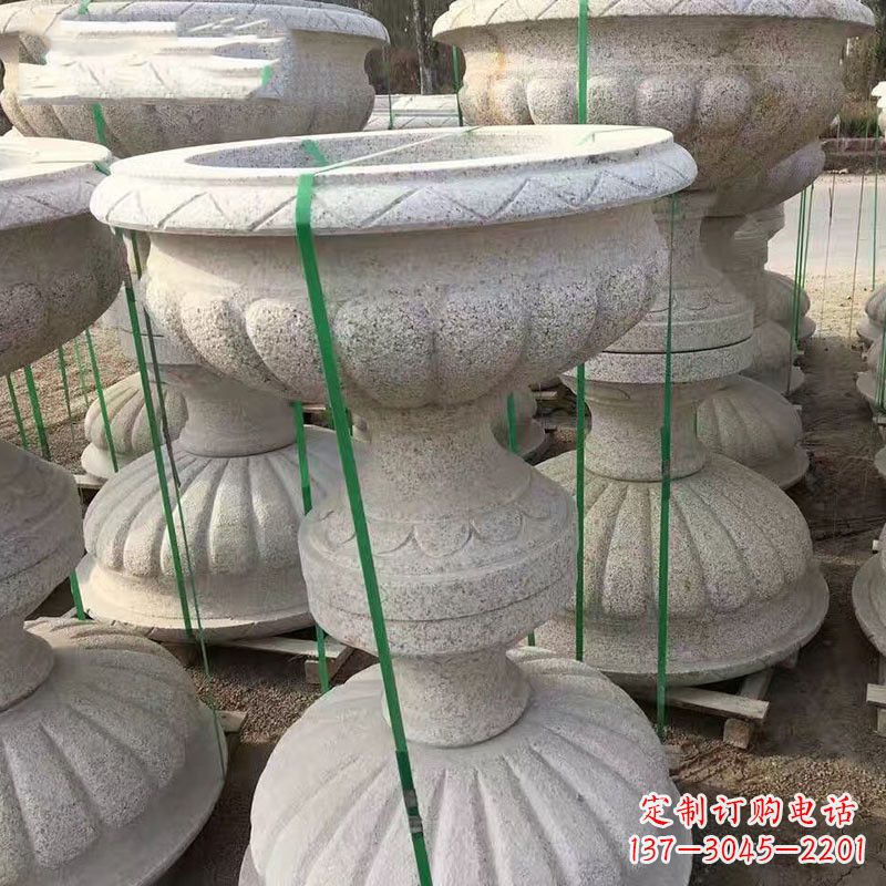 泰州高墩砂岩石雕刻花盆精致技艺打造传统文化风韵