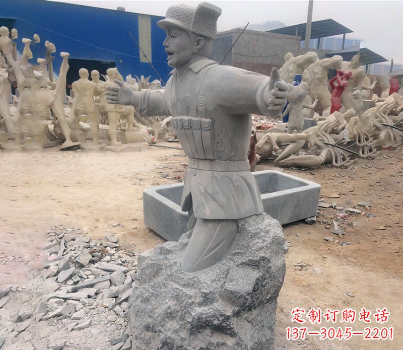 泰州中领雕塑荣誉历史革命先驱黄继光石雕