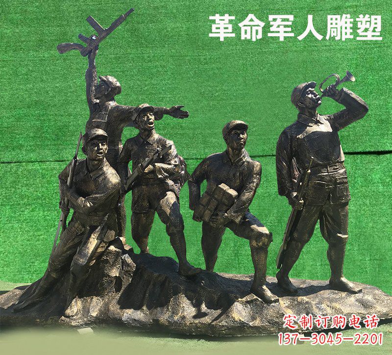 泰州革命军人抗战纪念铜雕塑—缅怀抗战英雄
