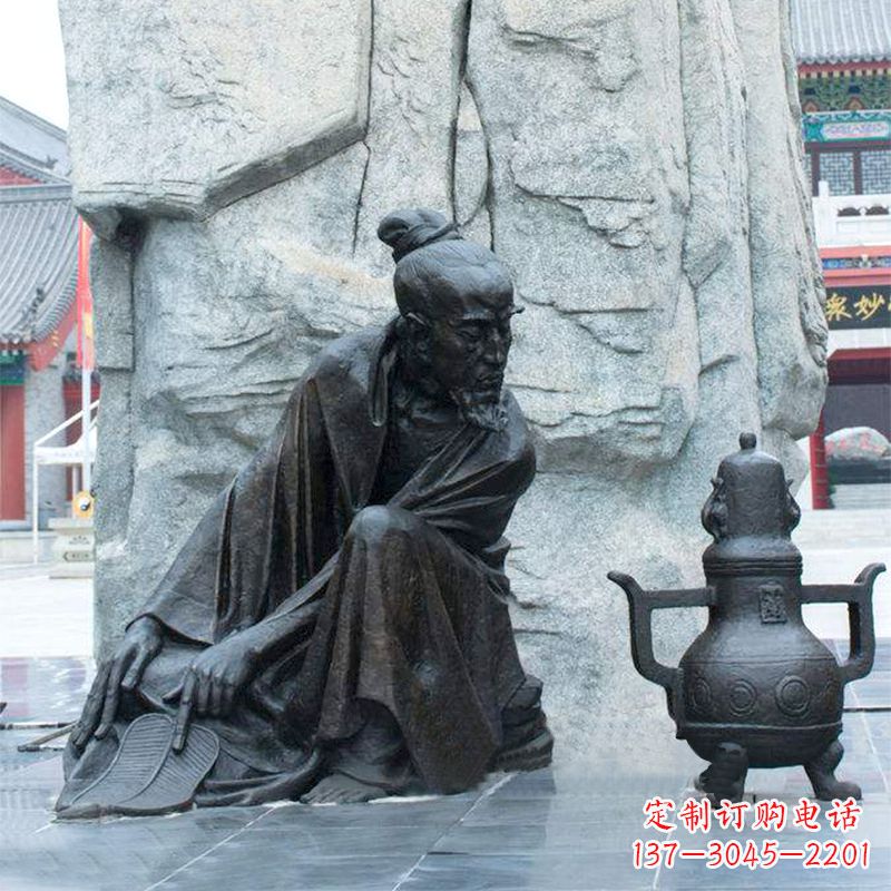 泰州中国医史传承葛洪炼丹情景雕塑