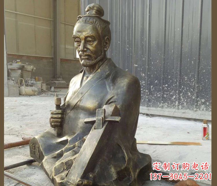 泰州工匠祖师鲁班人物铜雕