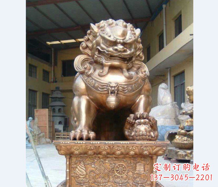 泰州精致装饰型汇丰狮子铜雕塑