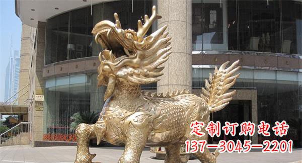 泰州中领雕塑,定制精美麒麟神兽铜雕