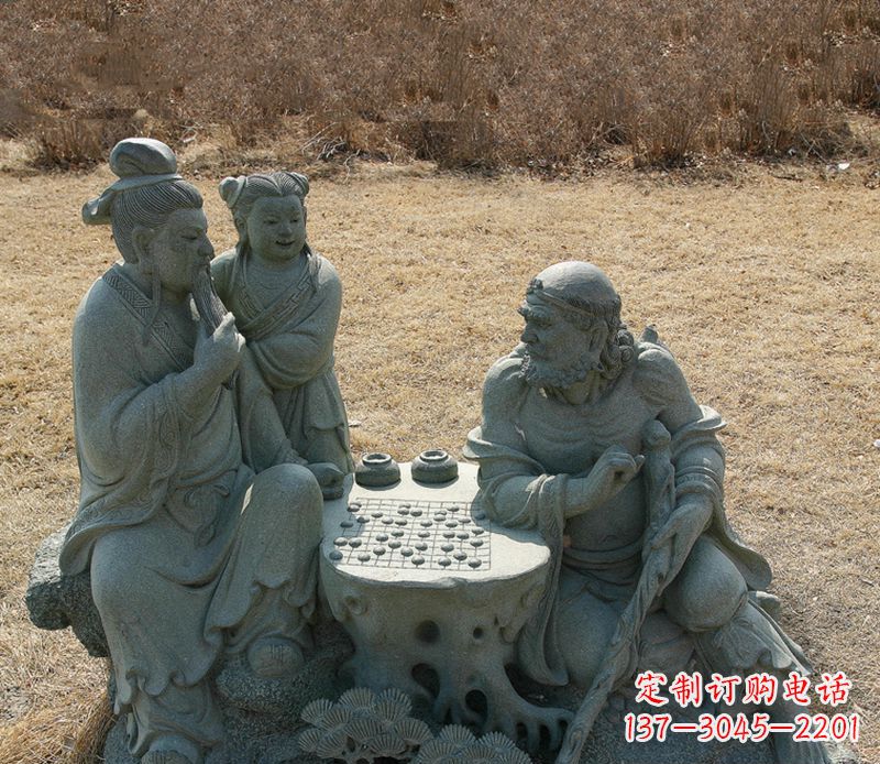 泰州八仙下棋铜雕塑